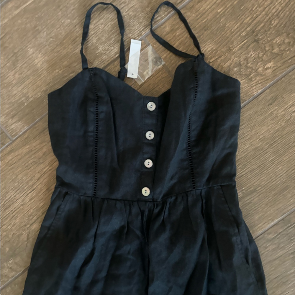 Madewell Sleeveless Wide-Leg Jumpsuit in 100% Linen sz  0 NP077 - Picture 4 of 5